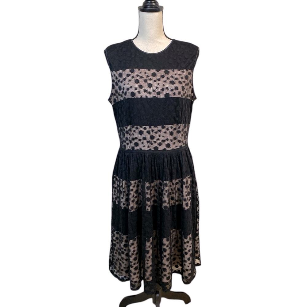 London Style Collection Mesh Dotted Fit & Flare Dress Size 14 Fairycore Goth
